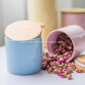 Ceramic Jar With Wooden Lid Color Jar